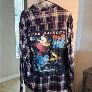 UPCYCLED FLANNEL Brad Paisley H2O Tour Plaid Shirt/Dress - festival